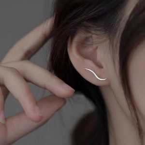 Pendientes tipo serpentina de plata de ley S925 para mujer, diseño de interés especial