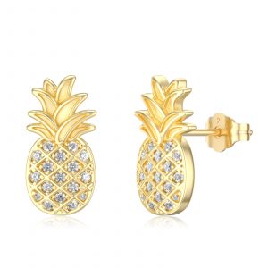 Pendientes de piña Pendientes de piña de plata de ley Pendientes hipoalergénicos Joyería